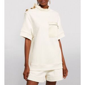 NWT AZ‎ FACTORY Organic Cotton Button T-Shirt in White Size M/L